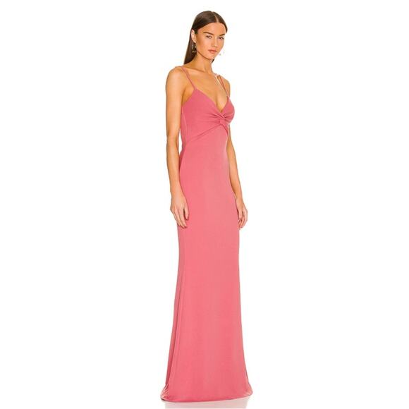 Katie May Nirvana Twisted Ruched Pink Peppercorn Maxi Dress Size Large - Picture 2 of 8